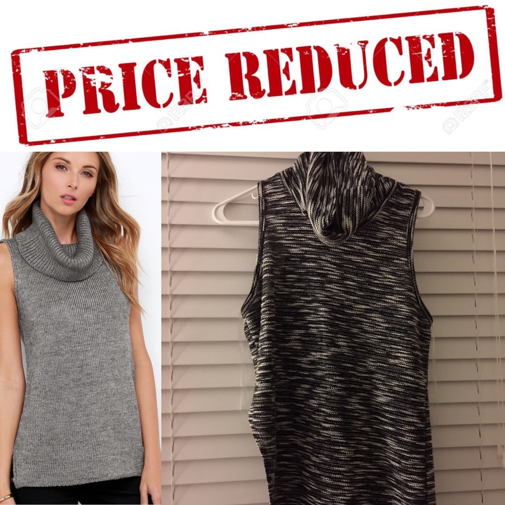 Sleeveless turtleneck sweater